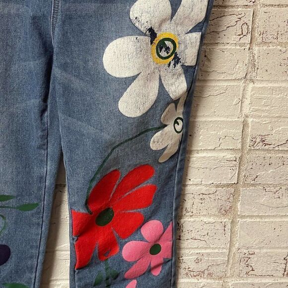 Misslook Denim Floral Overalls Large - Picture 4 of 12